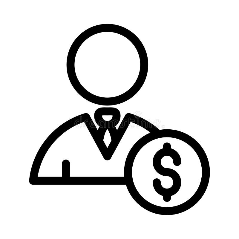 Download User Dollar Thin Line Color Vector Icon Stock Vector - Illustration of button, checklist: 146709771