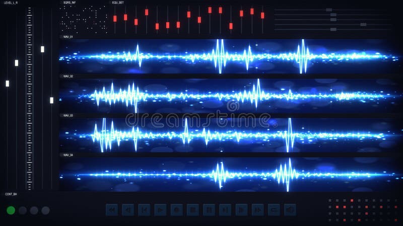 User interface of audio editing software. Abstract audio technology concept. Computer designed image royalty free illustration User interface of audio editing software. Abstract audio technology concept. Computer designed image royalty free illustration
