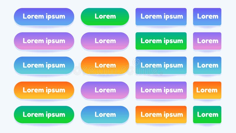 User interface buttons for mobile app or game. Vector. Simple flat modern design. For mobile devices, web, social networks, business