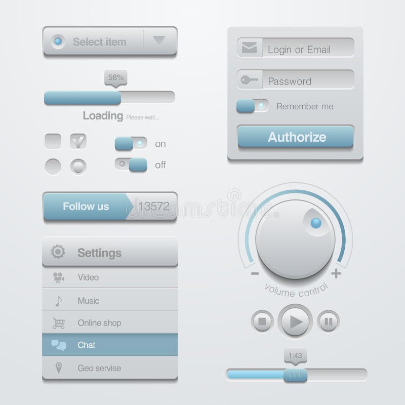User interface design elements template kit. For A vector illustration