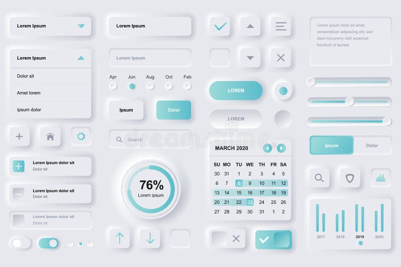 User interface elements for finance mobile app stock illustration
