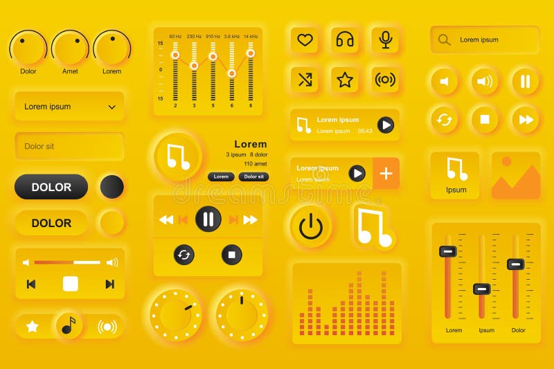 User interface elements for music player mobile app. royalty free illustration