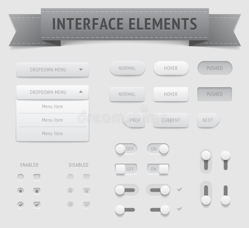 User interface elements vector illustration