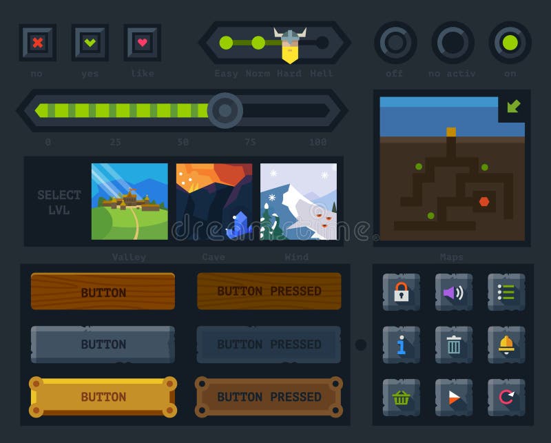 The user interface for the game royalty free illustration