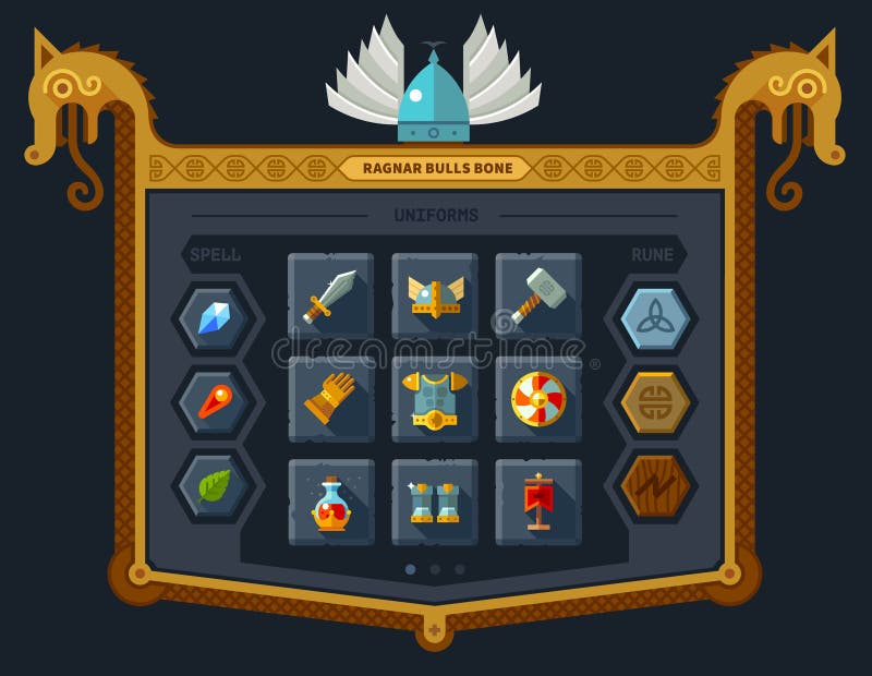 The user interface for the game stock illustration