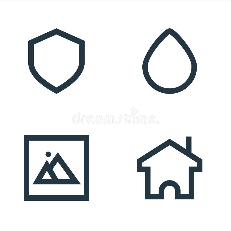 User interface line icons. linear set. quality vector line set such as home, picture, water vector illustration