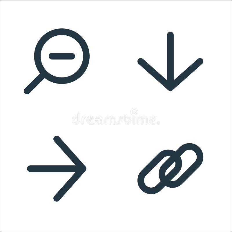 User interface line icons. linear set. quality vector line set such as link, forward, down royalty free illustration
