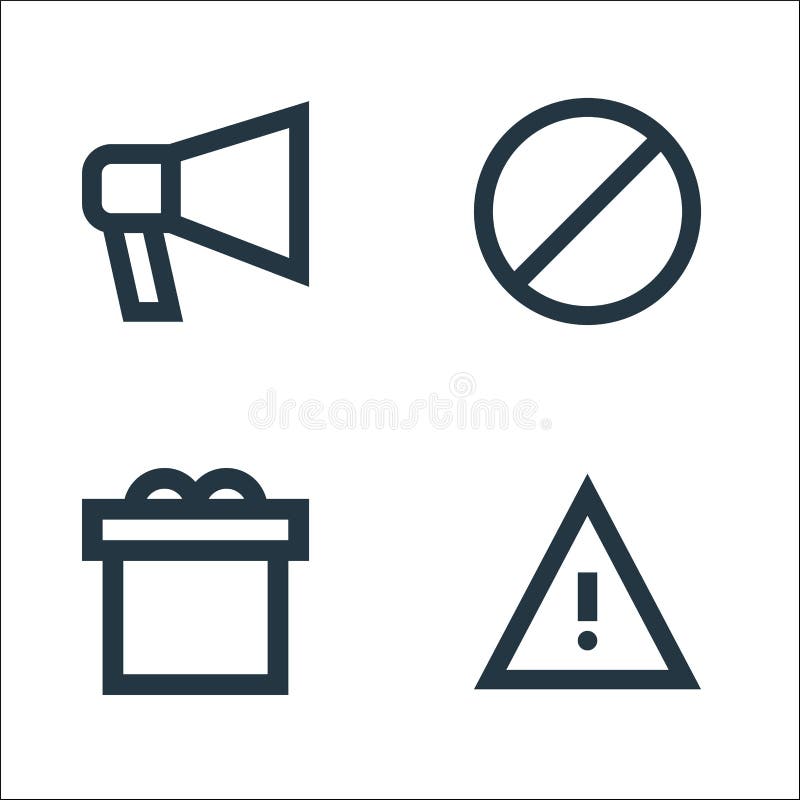 User interface line icons. linear set. quality vector line set such as warning, gift, block royalty free illustration