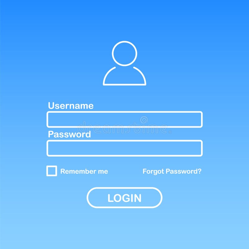 User Login Interface. Username and Password for Login. Vector ...