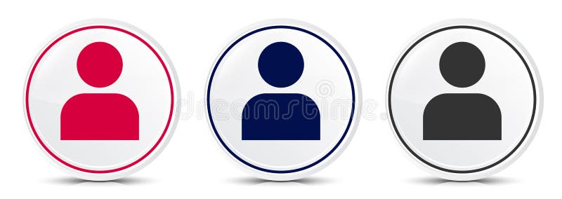 User Profile Icon Crystal Flat Round Button Set Illustration ...