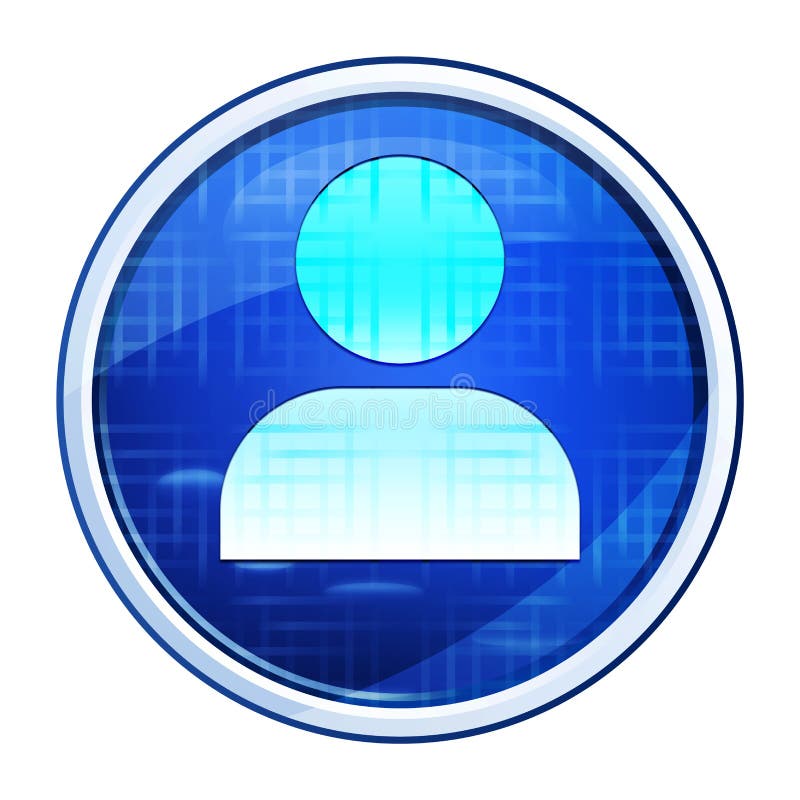 User Profile Icon Futuristic Blue Round Button Vector Illustration