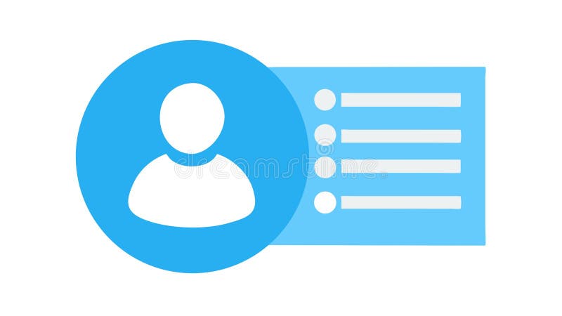 User Profile with List Menu Icon: Account Management Options, vector design Generative AI royalty free illustration