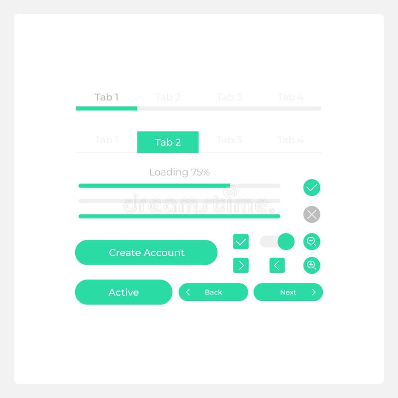 User Registration UI Elements Kit Stock Vector - Illustration of ...