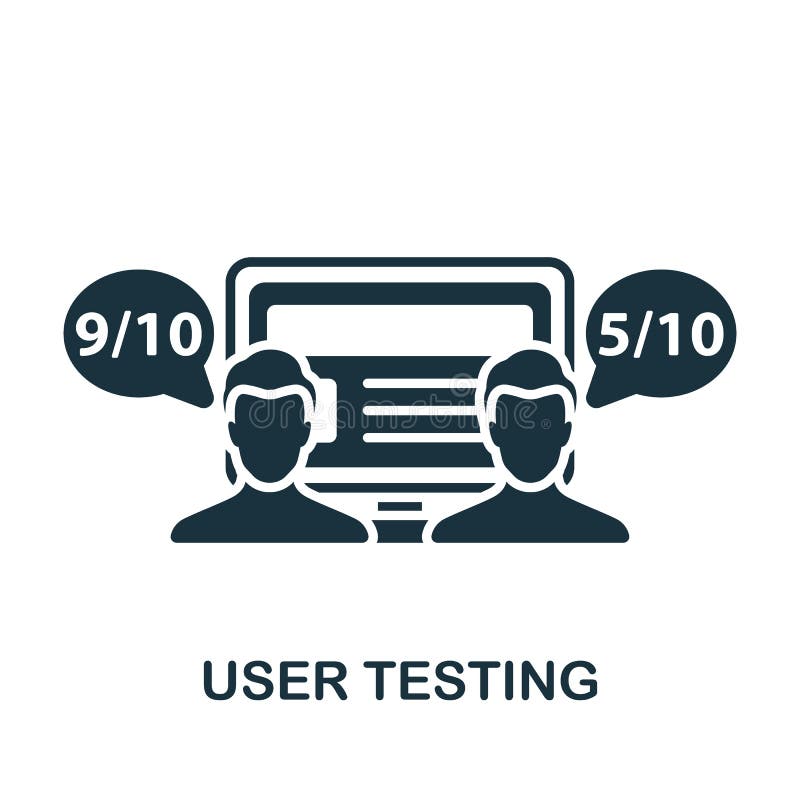 User Testing Icon. Monochrome Simple  Design Icon for Templates, 