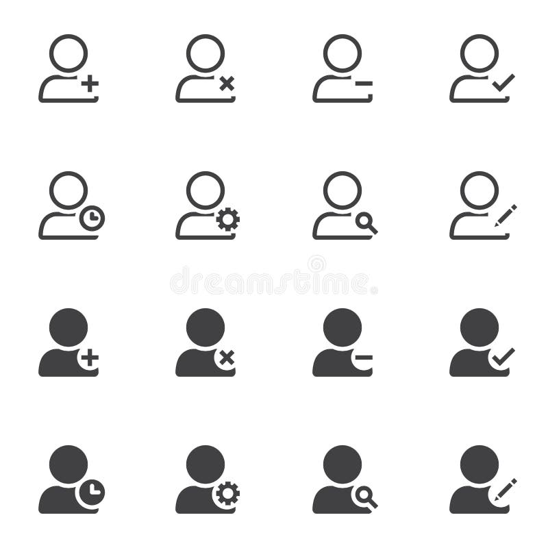 User universal icon set stock illustration