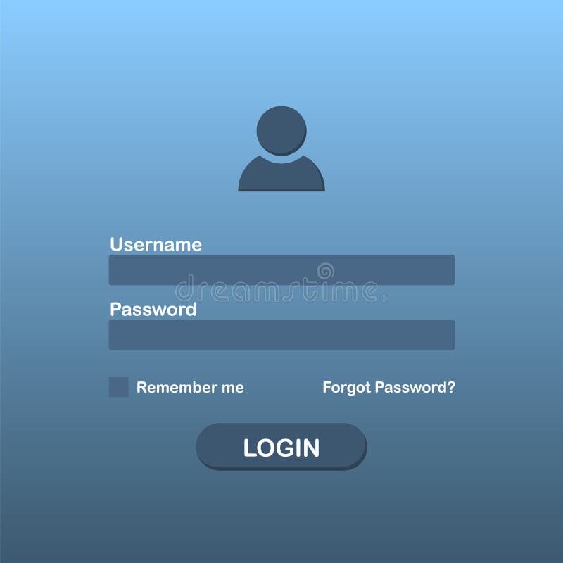 User Login Interface Username And Password For Login Vector