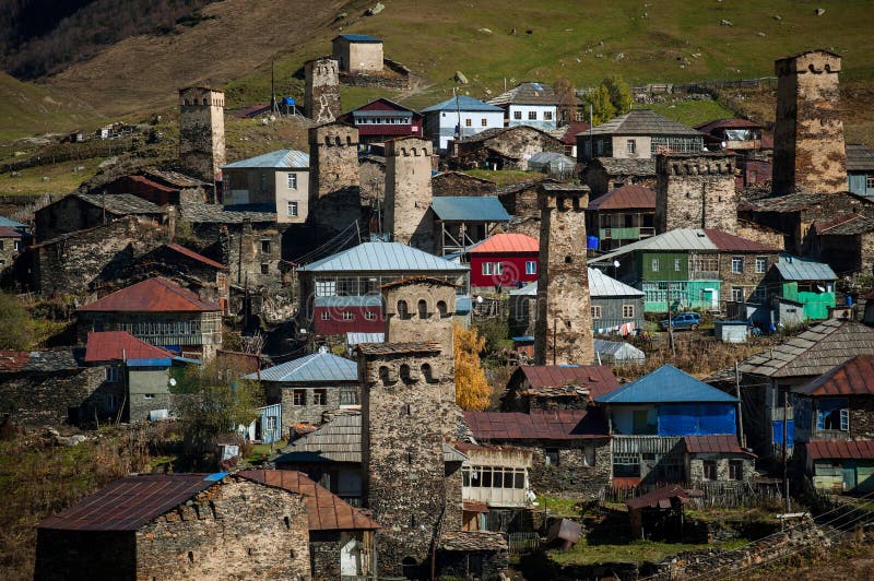 Ushguli highland stock image