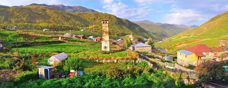 Ushguli Village, Svaneti Georgia royalty free stock images
