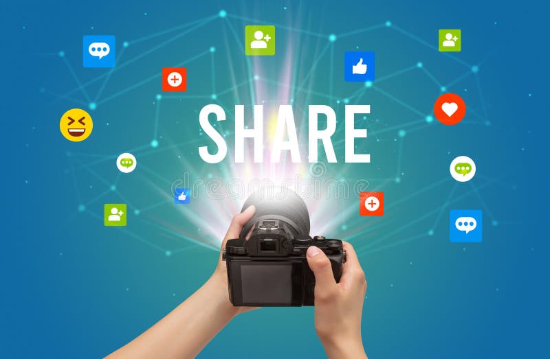 Using Camera To Capture Social Media Content Stock Photo Image of