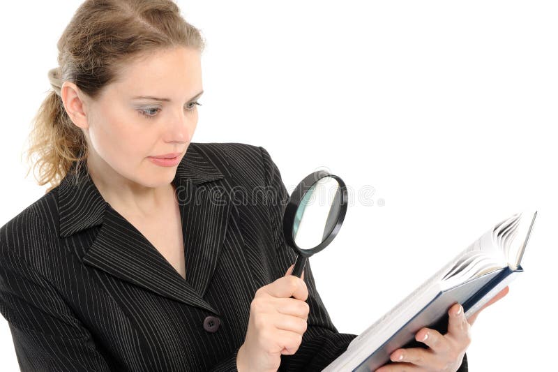 Using magnifying glass