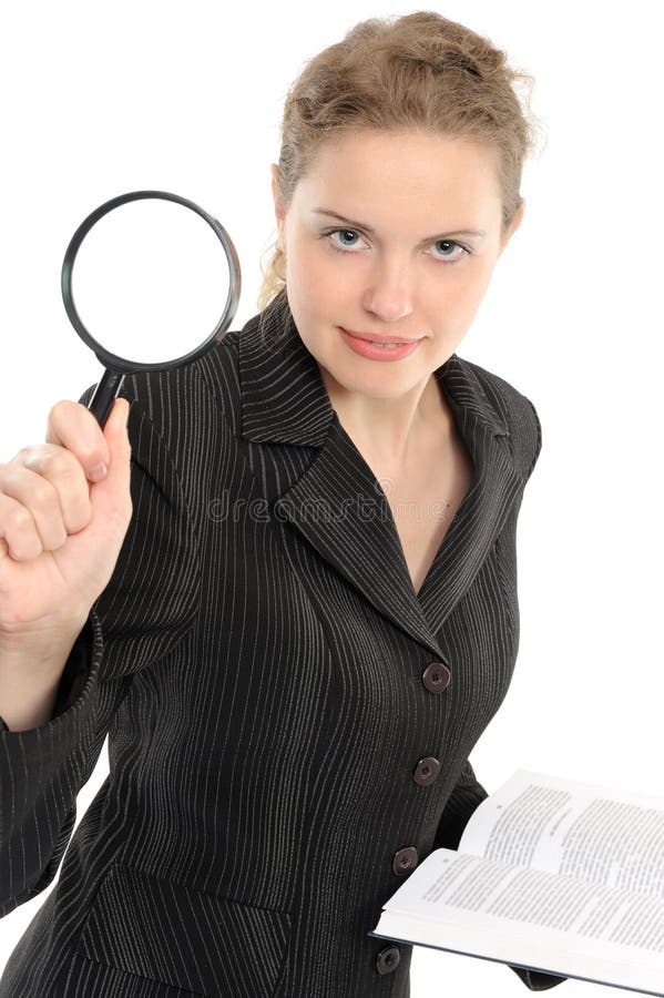 Using magnifying glass