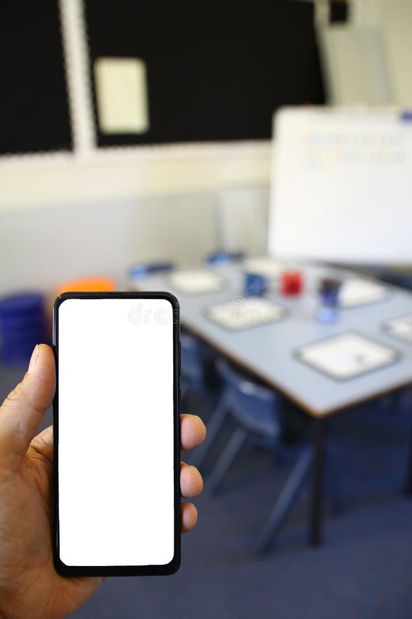Using Mobile Phone in the Classroom Stock Photo Image of online