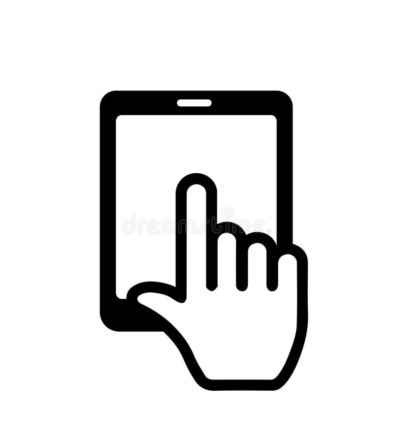 Using Mobilephone, Touching Screen Vector Icon Illustration Stock ...