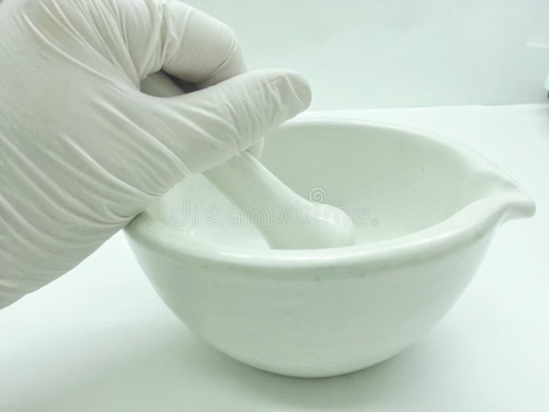 Pharmacy Mortar and Pestle Closeup Stock Image Image of holding