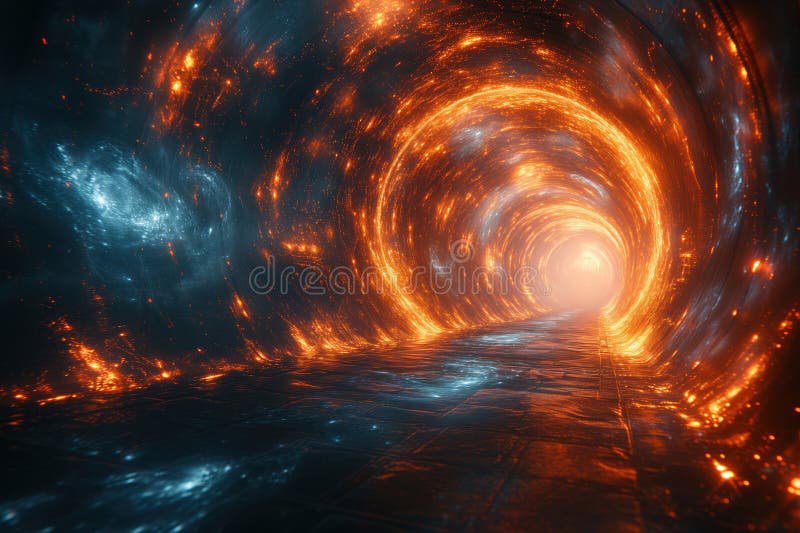 Using quantum tunnel, cosmic gateway is space gate for traveling through time royalty free stock photography