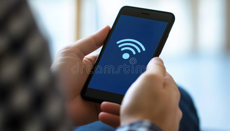 Using Smartphone To Connect To Wi-Fi Internet royalty free stock image