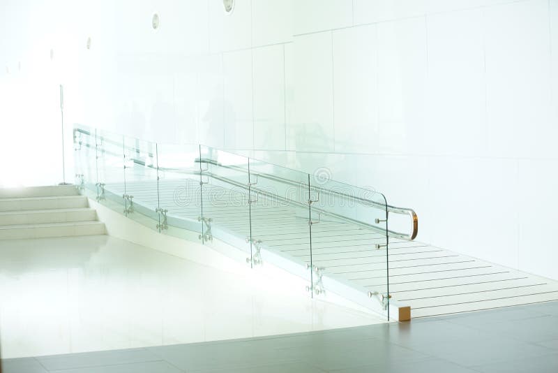 Using wheelchair ramp, royalty free stock images Using wheelchair ramp, royalty free stock images