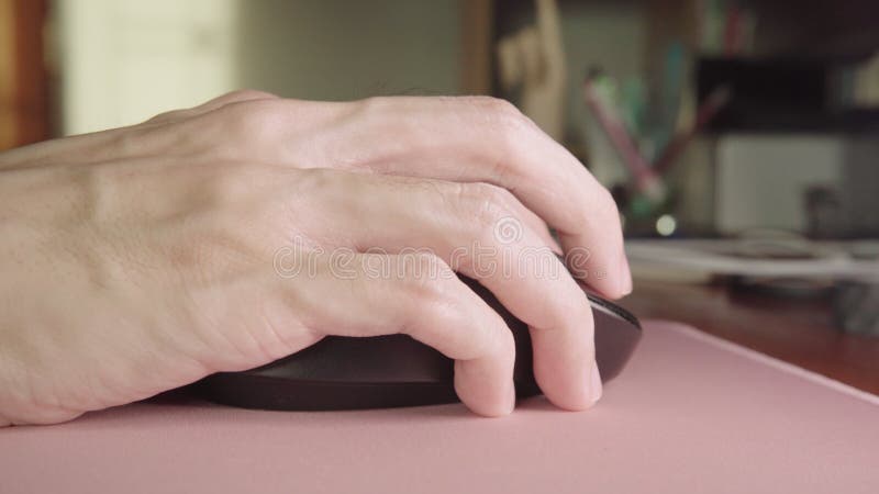 Using a wireless computer mouse stock footage