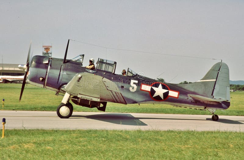 USN Douglas SBD-5 Dauntlass dive bomber NL82GA BuNo 54532 of the Commemorative Air Force .The Douglas SBD Dauntless is a World War II American naval scout plane and dive bomber that was manufactured by Douglas Aircraft from 1940 through 1944. The SBD ("Scout Bomber Douglas") was the United States Navy's main carrier-based scout/dive bomber from mid-1940 through mid-1944. The SBD was also flown by the United States Marine Corps, both from land air bases and aircraft carriers. The SBD is best remembered as the bomber that delivered the fatal blows to the Japanese carriers at the Battle of Midway in June 1942.[. USN Douglas SBD-5 Dauntlass dive bomber NL82GA BuNo 54532 of the Commemorative Air Force .The Douglas SBD Dauntless is a World War II American naval scout plane and dive bomber that was manufactured by Douglas Aircraft from 1940 through 1944. The SBD ("Scout Bomber Douglas") was the United States Navy's main carrier-based scout/dive bomber from mid-1940 through mid-1944. The SBD was also flown by the United States Marine Corps, both from land air bases and aircraft carriers. The SBD is best remembered as the bomber that delivered the fatal blows to the Japanese carriers at the Battle of Midway in June 1942.[