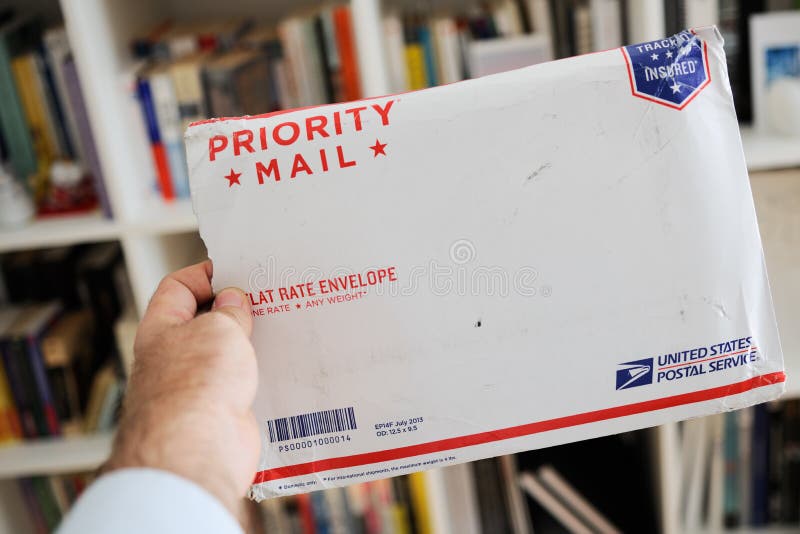 USPS United States Postal Service Parcel Envelope in Man S Hands Editorial  Stock Photo - Image of cargo, postage: 59575763