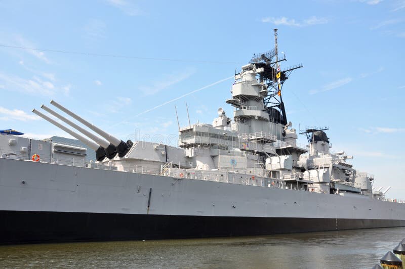 Naval artillery on USS Wisconsin Battleship &#x28;BB-64&#x29; in Norfolk, Virginia, USA. Naval artillery on USS Wisconsin Battleship &#x28;BB-64&#x29; in Norfolk, Virginia, USA.