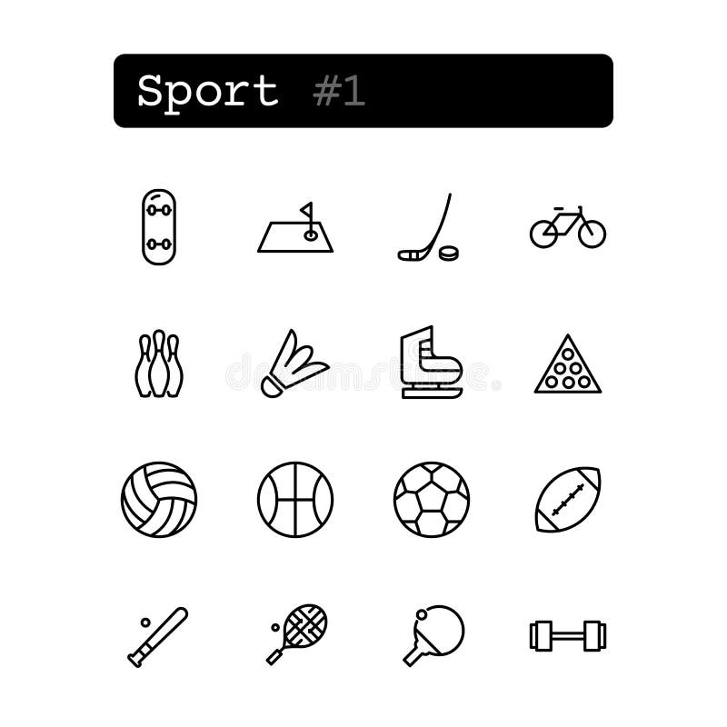 Ustalone kreskowe ikony wektor sport ilustracji Ustalone kreskowe ikony wektor sport ilustracji
