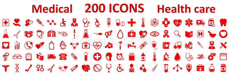 Ustawia Medecine i zdrowie mieszkanie ikony Inkasowej opieki zdrowotnej medyczne ikony royalty ilustracja