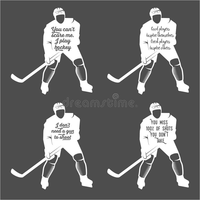 Ustawia ofhockey motywacyjne wycena ilustracji Ustawia ofhockey motywacyjne wycena ilustracji