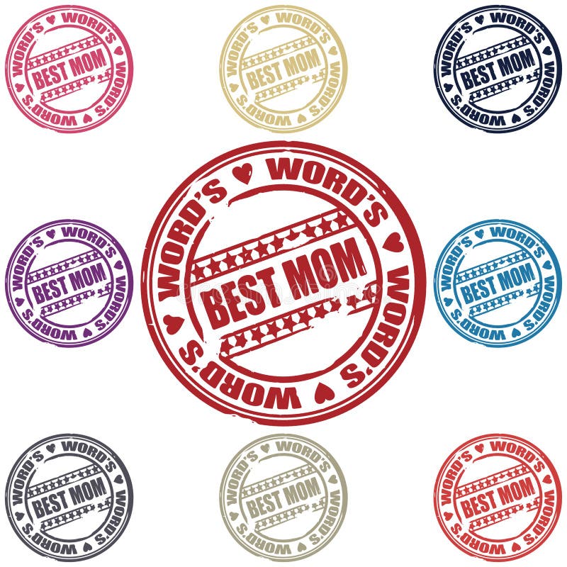 Best Mom set of stamps. vector illustration. Best Mom set of stamps. vector illustration