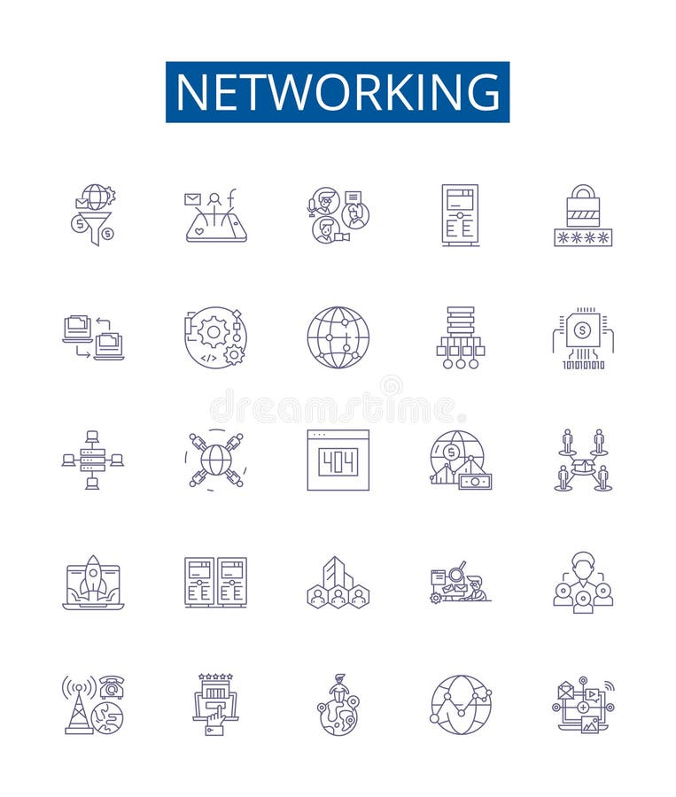 Ustawiono ikony linii sieciowej. projektowanie zbioru łączy sieciowych do internetu royalty ilustracja