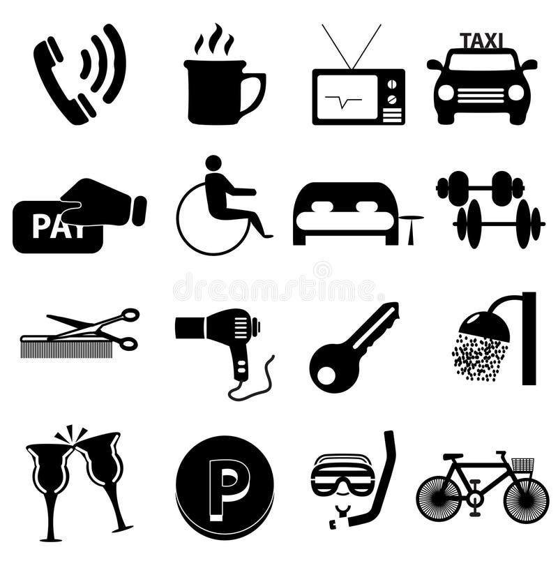 ustawić symbole hotelowe ilustracji ustawić symbole hotelowe ilustracji