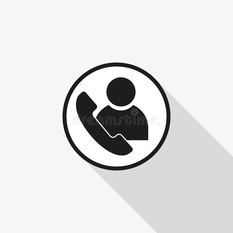 Usuario de la llamada del icono del vector con una sombra larga en el fondo ilustración del vector