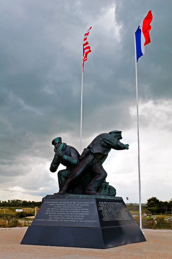 Utah Beach with Memorial Statue Stock Image Image of beach, corner