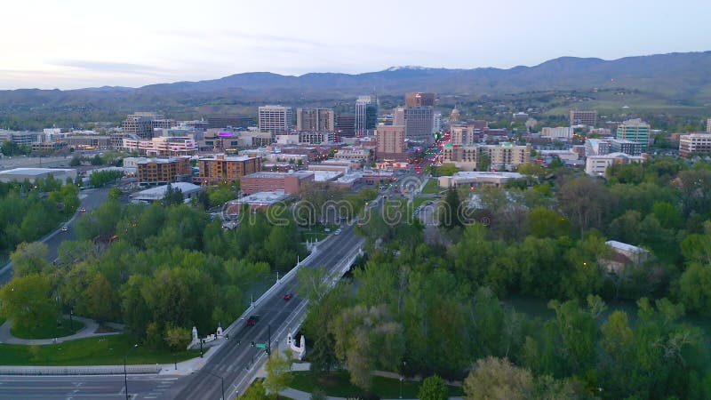 Downtown aerial view Salt Lake City Utah State Capitol