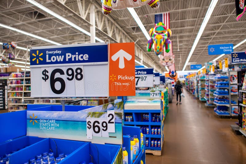 UTAH, USA - JUNE 28, 2019: Low Prices Inside Walmart Shop Editorial ...