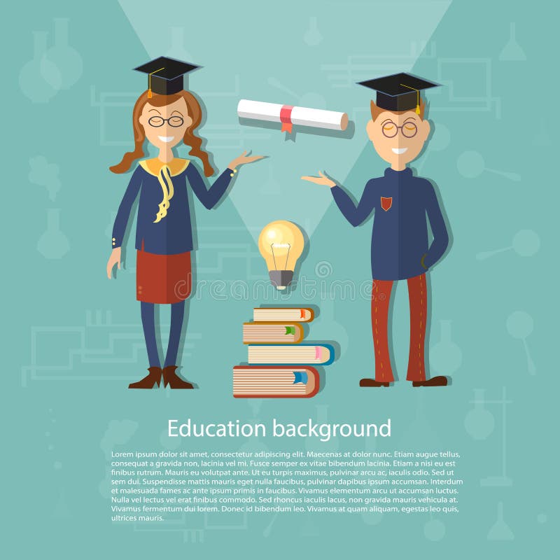 Utbildningsskolpojkeskolflicka tillbaka till skolahögskolauniversitetet stock illustrationer
