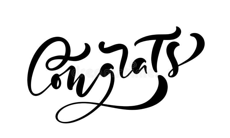 Utdragen kalligrafi för vektorhand som märker text Congrats Eleganta moderna handskrivna lyckönskan citerar Färgpulverillustratio stock illustrationer Utdragen kalligrafi för vektorhand som märker text Congrats Eleganta moderna handskrivna lyckönskan citerar Färgpulverillustratio stock illustrationer