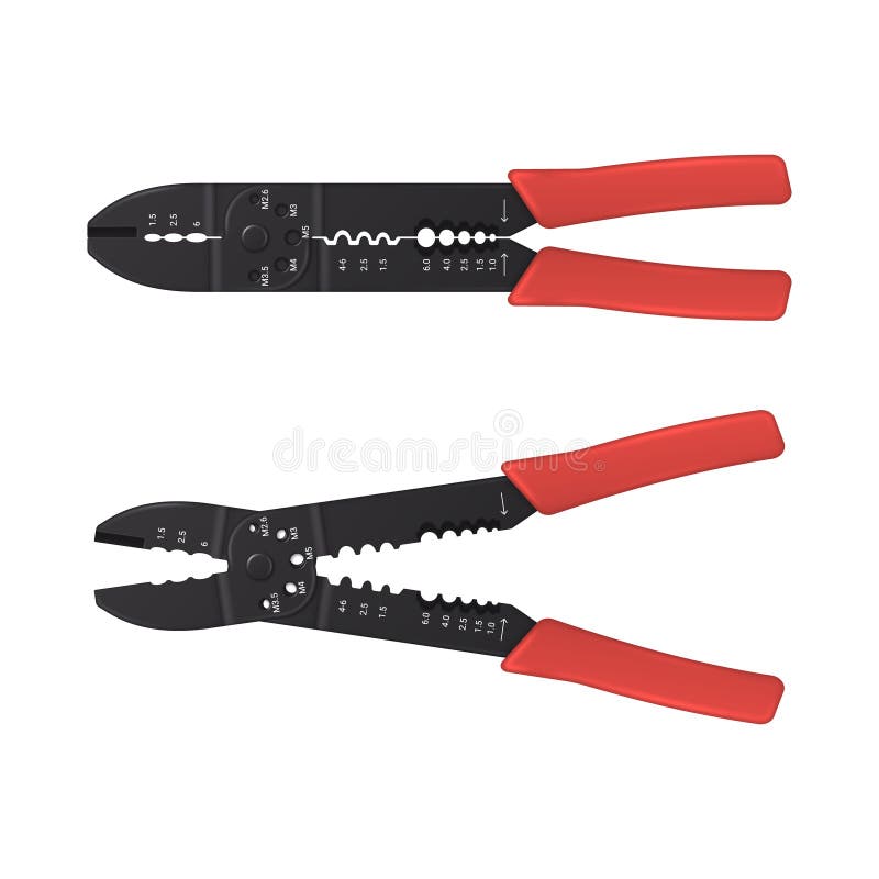 Utensile per la destrizione dei cavi su fondo bianco. royalty illustrazione gratis