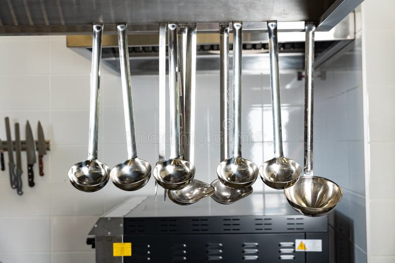 Utensils in a Kitchen Restaurant Stock Photo Image of stainless