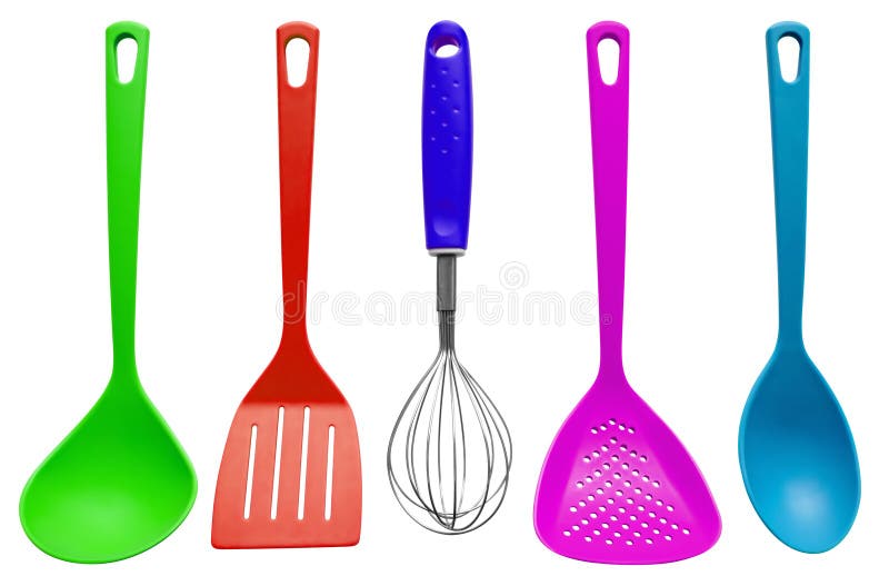 Utensílios de cozinha - coloridos imagem de stock